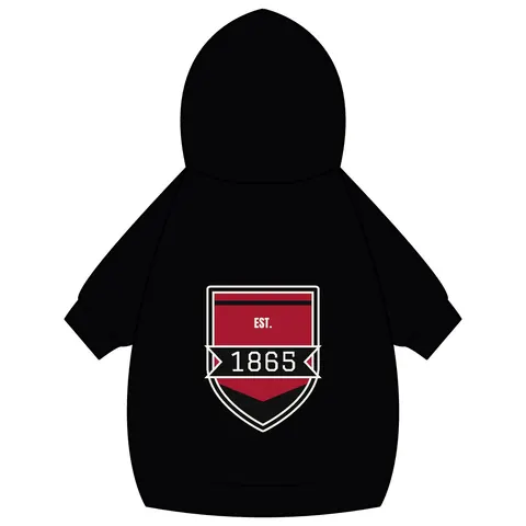 Virginia Union 1865 Crimson & Black Pet Hoodie — back_dtf view