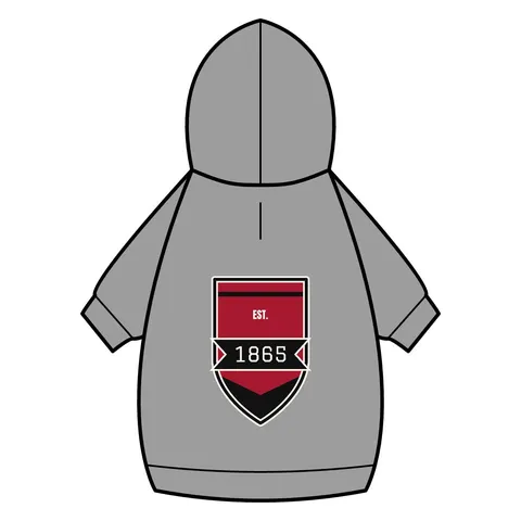 Virginia Union 1865 Crimson & Black Pet Hoodie — back_dtf view