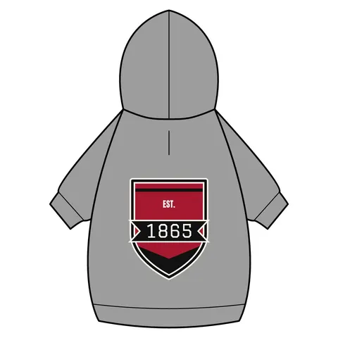 Virginia Union 1865 Crimson & Black Pet Hoodie — back_dtf view