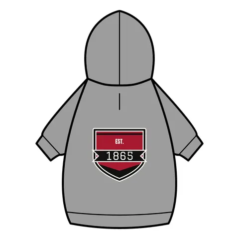 Virginia Union 1865 Crimson & Black Pet Hoodie — back_dtf view