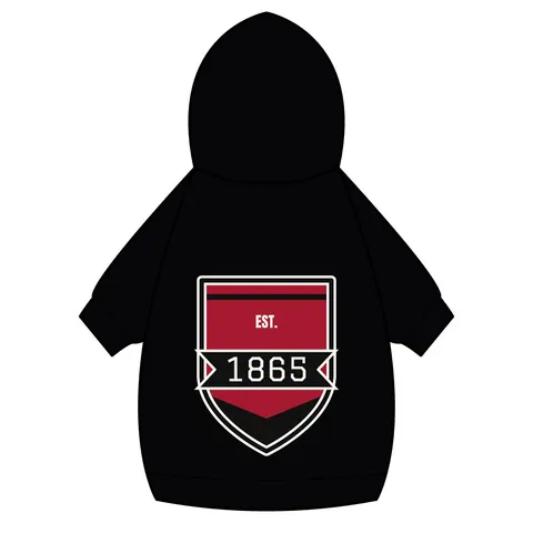 Virginia Union 1865 Crimson & Black Pet Hoodie — back_dtf view