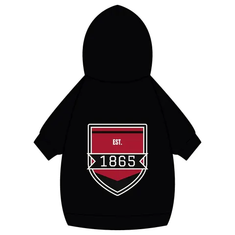 Virginia Union 1865 Crimson & Black Pet Hoodie — back_dtf view