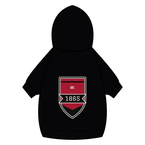 Virginia Union 1865 Crimson & Black Pet Hoodie — back_dtf view