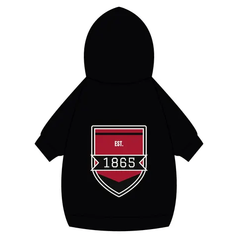 Virginia Union 1865 Crimson & Black Pet Hoodie — back_dtf view