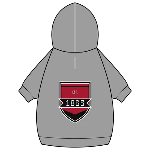 Virginia Union 1865 Crimson & Black Pet Hoodie — back_dtf view