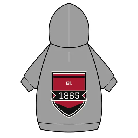 Virginia Union 1865 Crimson & Black Pet Hoodie — back_dtf view
