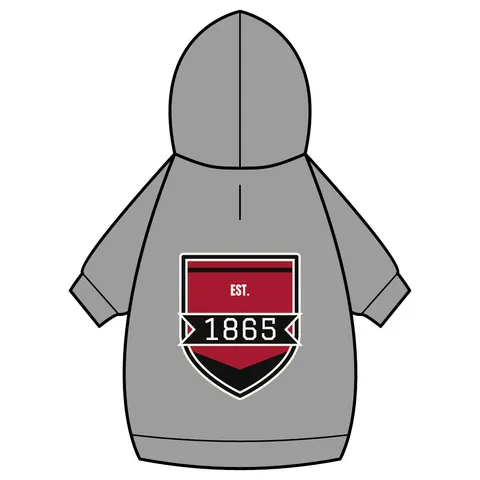 Virginia Union 1865 Crimson & Black Pet Hoodie — back_dtf view