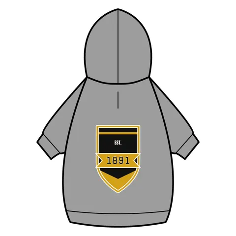 West Virginia State 1891 Black & Gold Pet Hoodie — back_dtf view