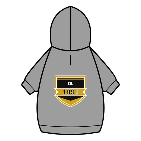 West Virginia State 1891 Black & Gold Pet Hoodie — back_dtf view