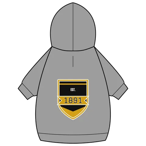 West Virginia State 1891 Black & Gold Pet Hoodie — back_dtf view