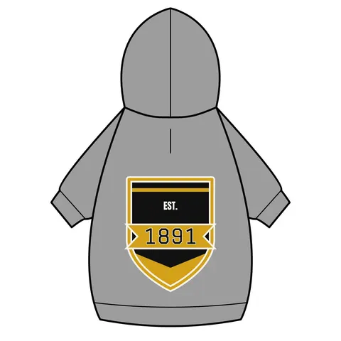 West Virginia State 1891 Black & Gold Pet Hoodie — back_dtf view