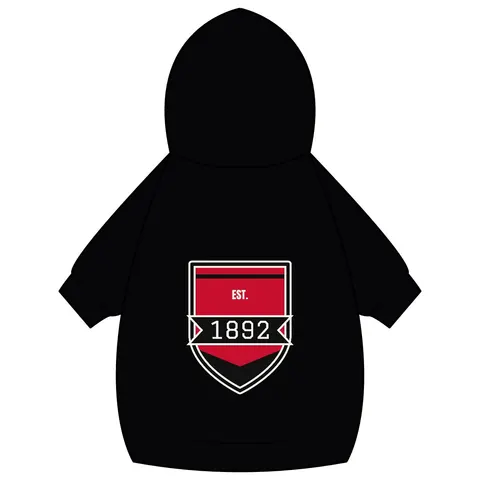 Winston-Salem State 1892 Red & Black Pet Hoodie — back_dtf view