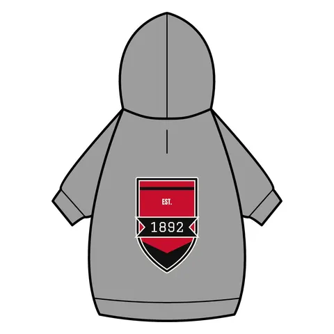 Winston-Salem State 1892 Red & Black Pet Hoodie — back_dtf view