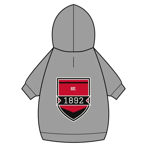 Winston-Salem State 1892 Red & Black Pet Hoodie — back_dtf view