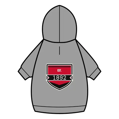 Winston-Salem State 1892 Red & Black Pet Hoodie — back_dtf view