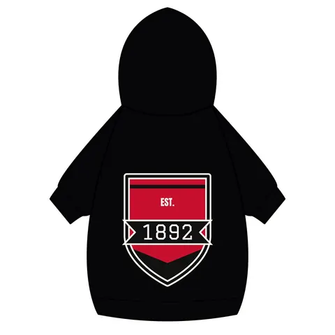 Winston-Salem State 1892 Red & Black Pet Hoodie — back_dtf view