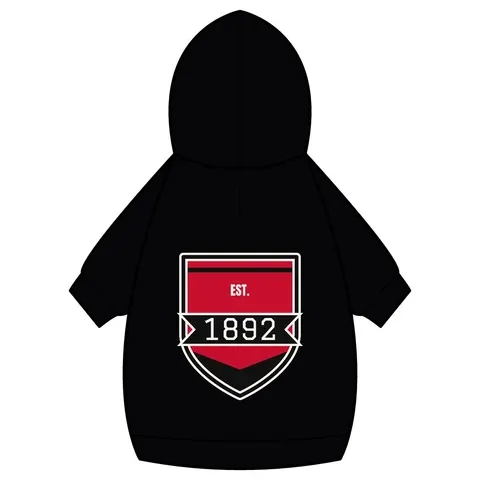 Winston-Salem State 1892 Red & Black Pet Hoodie — back_dtf view