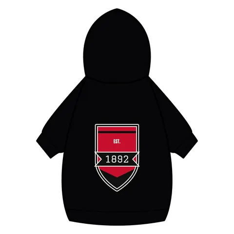 Winston-Salem State 1892 Red & Black Pet Hoodie — back_dtf view