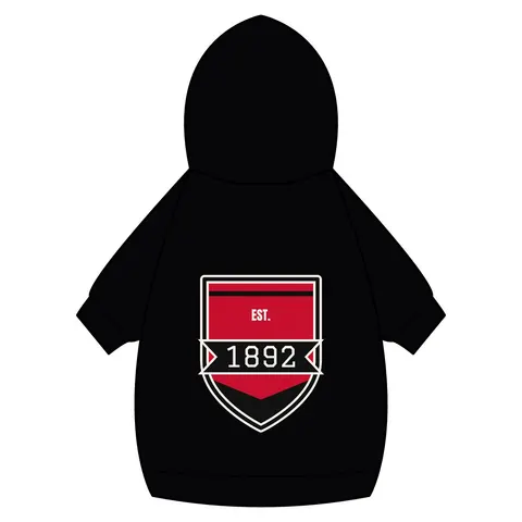 Winston-Salem State 1892 Red & Black Pet Hoodie — back_dtf view