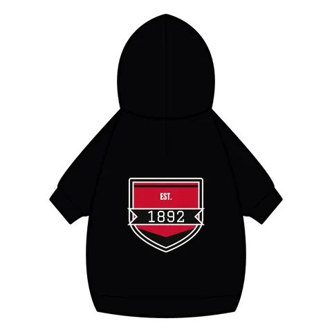 Winston-Salem State 1892 Red & Black Pet Hoodie — back_dtf view
