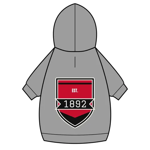 Winston-Salem State 1892 Red & Black Pet Hoodie — back_dtf view