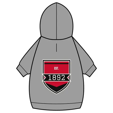 Winston-Salem State 1892 Red & Black Pet Hoodie — back_dtf view