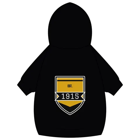 Xavier 1915 Gold & Black Pet Hoodie — back_dtf view