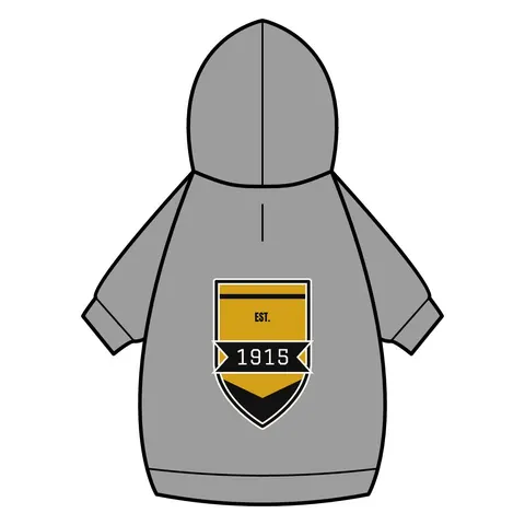 Xavier 1915 Gold & Black Pet Hoodie — back_dtf view