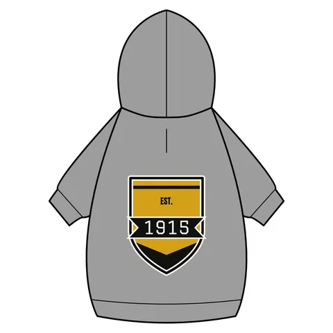 Xavier 1915 Gold & Black Pet Hoodie — back_dtf view