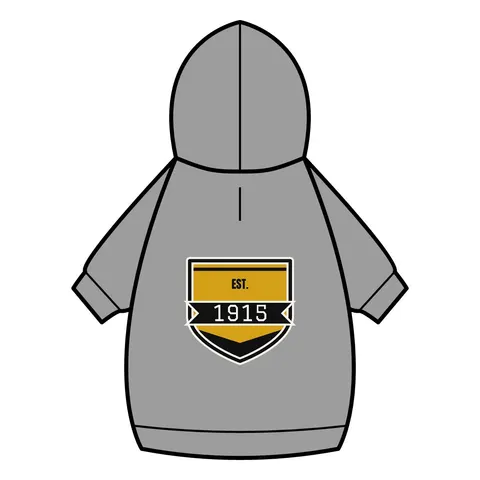 Xavier 1915 Gold & Black Pet Hoodie — back_dtf view