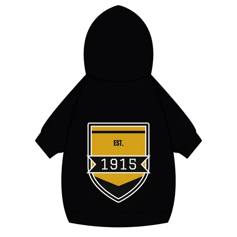 Xavier 1915 Gold & Black Pet Hoodie — back_dtf view