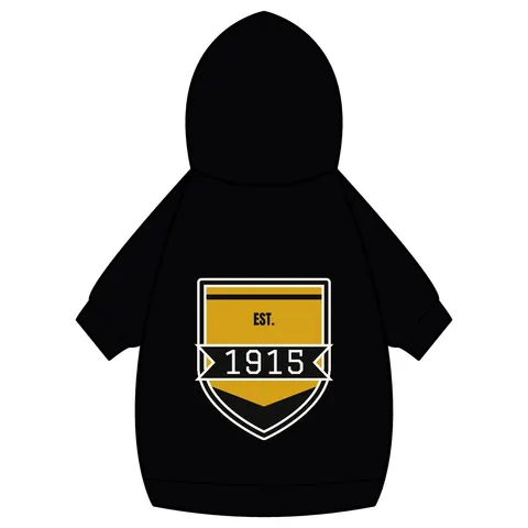 Xavier 1915 Gold & Black Pet Hoodie — back_dtf view