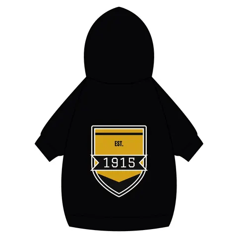 Xavier 1915 Gold & Black Pet Hoodie — back_dtf view