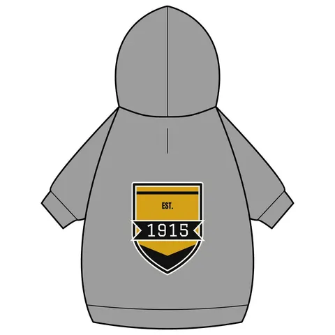 Xavier 1915 Gold & Black Pet Hoodie — back_dtf view