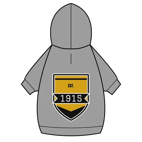 Xavier 1915 Gold & Black Pet Hoodie — back_dtf view