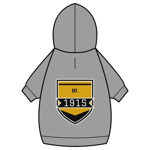 Xavier 1915 Gold & Black Pet Hoodie — back_dtf view