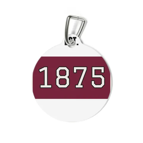 Alabama A&M 1875 Maroon & White Pet Tag — back view