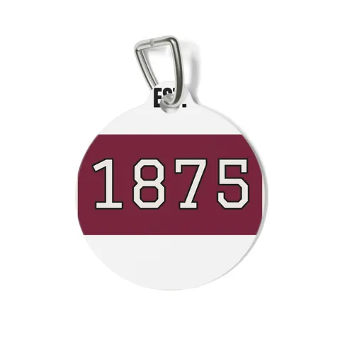 Alabama A&M 1875 Maroon & White Pet Tag — front view