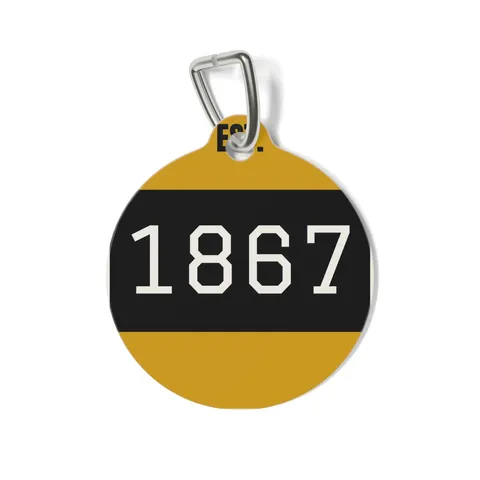 Alabama State 1867 Black & Gold Pet Tag — front view