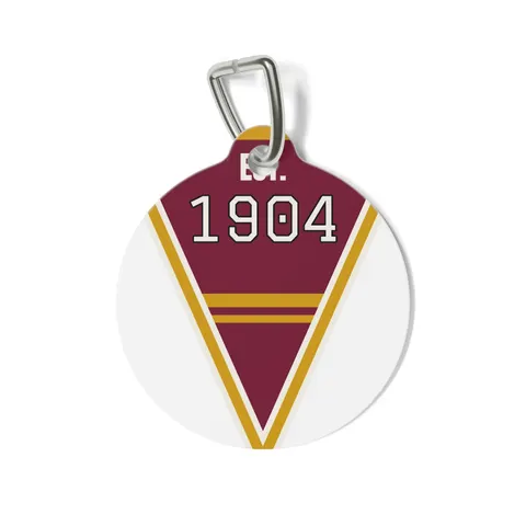 Bethune-Cookman 1904 Maroon & Gold Pet Tag — front view