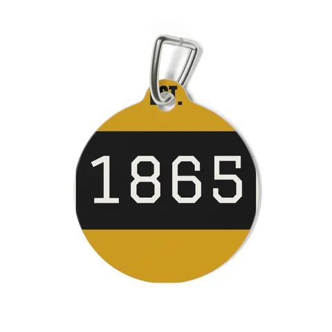 Bowie State 1865 Black & Gold Panel Pet Tag — back view