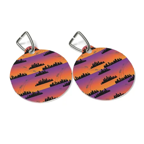 Atlanta Skyline Sunset Silhouette Pet Tag — other view