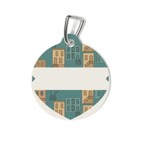 Baltimore Rowhouse Stoops Pet Tag — back view