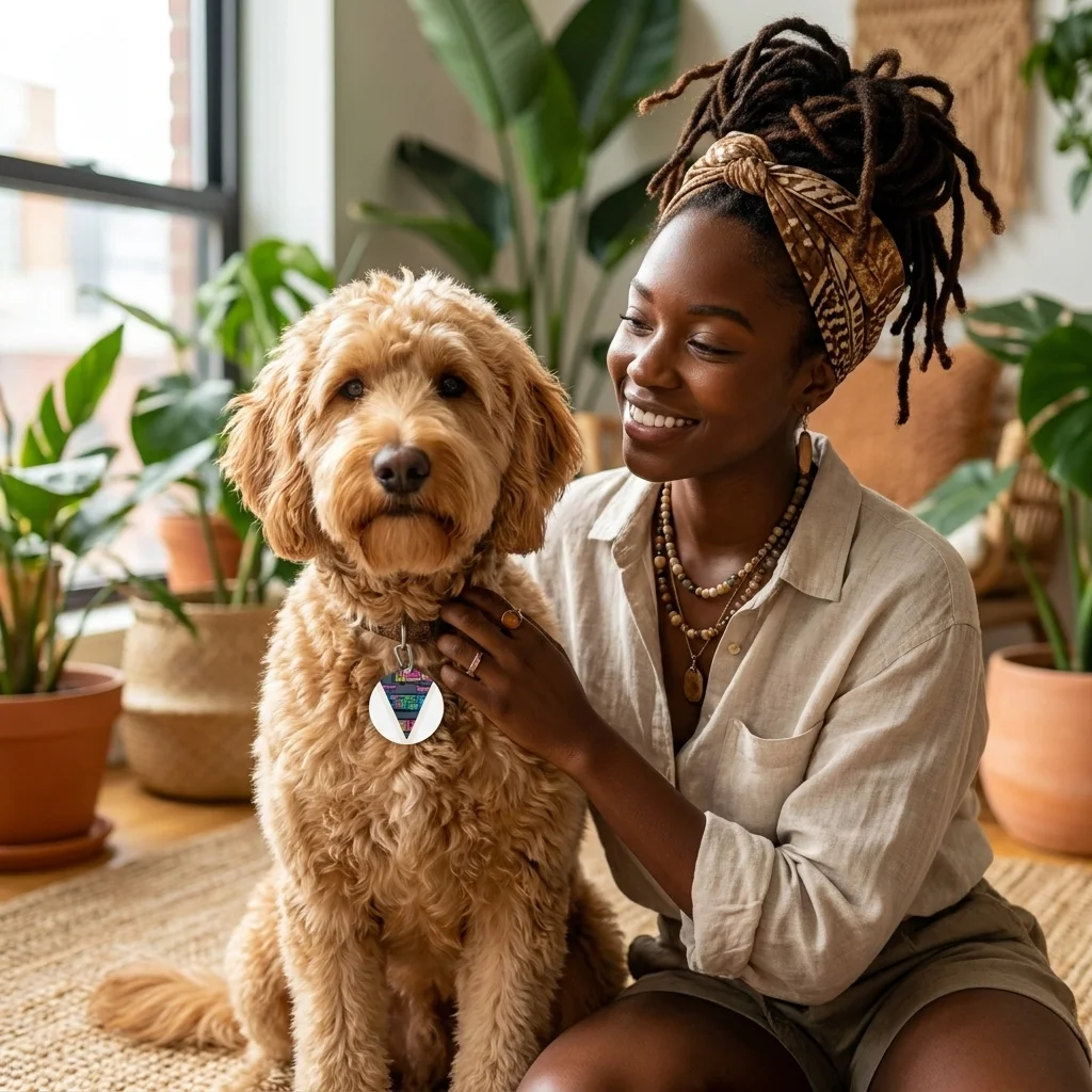The Bronx Graffiti Train Panels Pet Tag — lifestyle-owner view