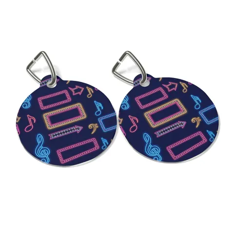 Detroit Motown Neon Pet Tag — other view