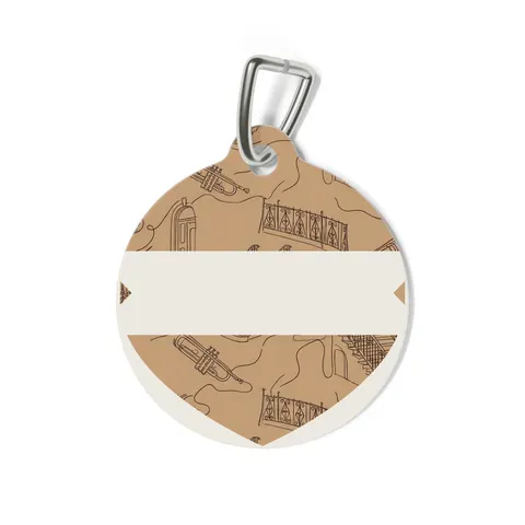 Harlem Brownstone Jazz Lines Pet Tag — back view