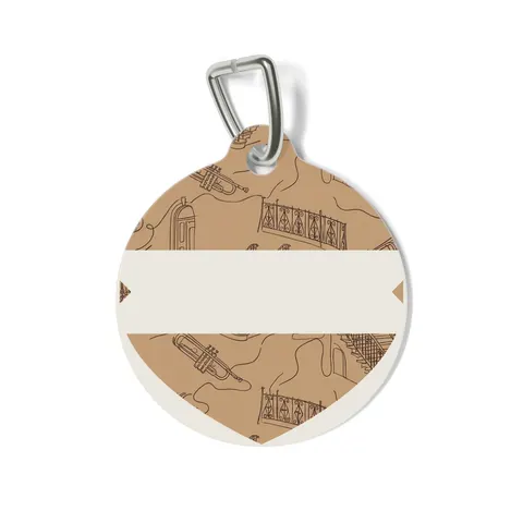 Harlem Brownstone Jazz Lines Pet Tag — front view
