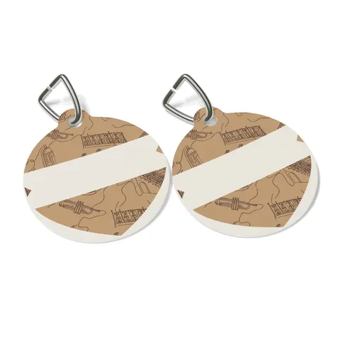 Harlem Brownstone Jazz Lines Pet Tag — other view