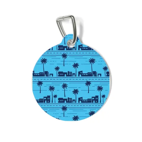 Crenshaw Blue Boulevard Pet Tag — front view
