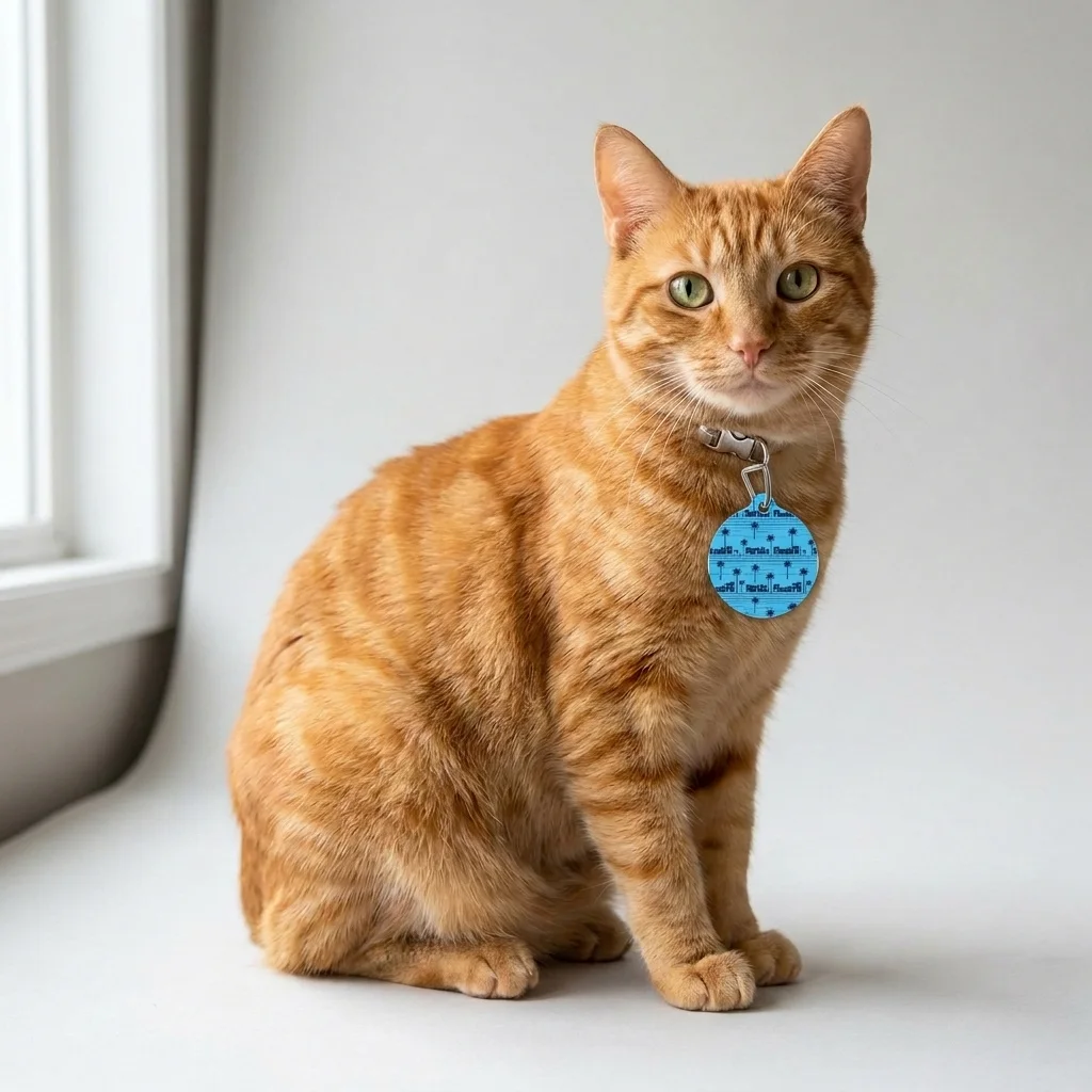 Crenshaw Blue Boulevard Pet Tag — lifestyle view